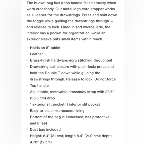 Tory Burch T Monogram Leather Bucket Bag - Picture 12 of 12